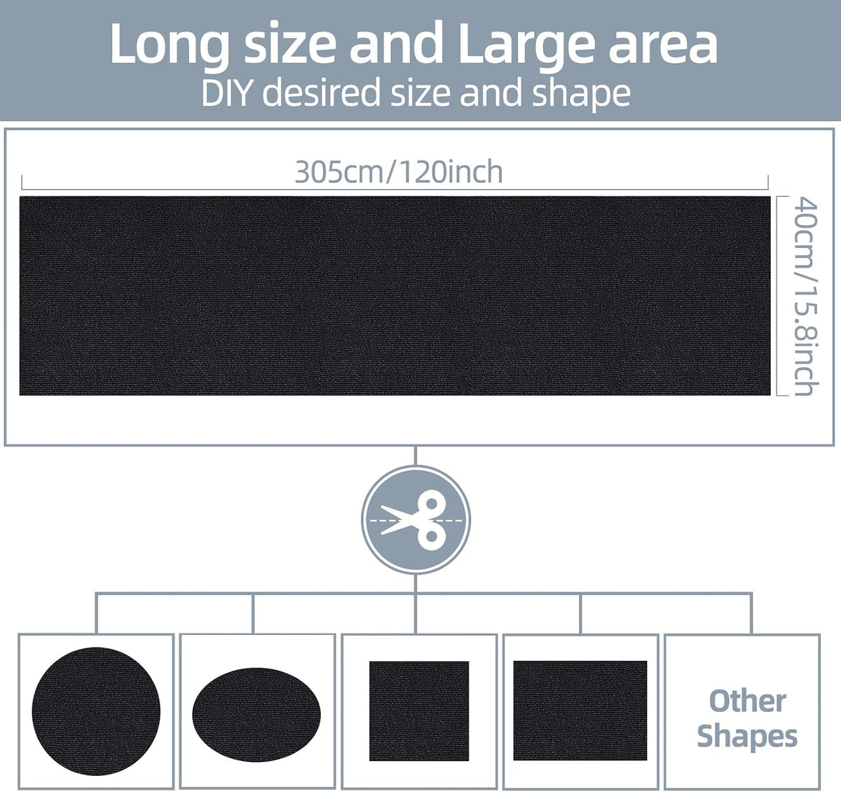 Cat Scratch Mat 120"X15.8", Cat Scratch Pad, Cat Couch Protector (Black)