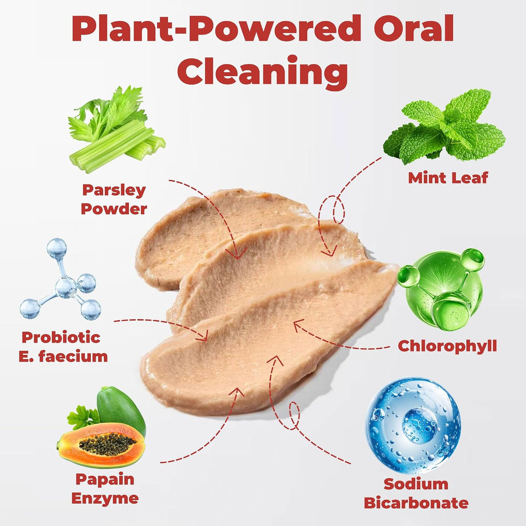 Cat Dental Care & Cat Teeth Cleaning Gel Treat for Cats – Dental Care for Cats, Cat Oral Care to Freshen Cat Breath, Help Reduce Plaque Buildup, Cats Bad Breath Support with Papain, MCC